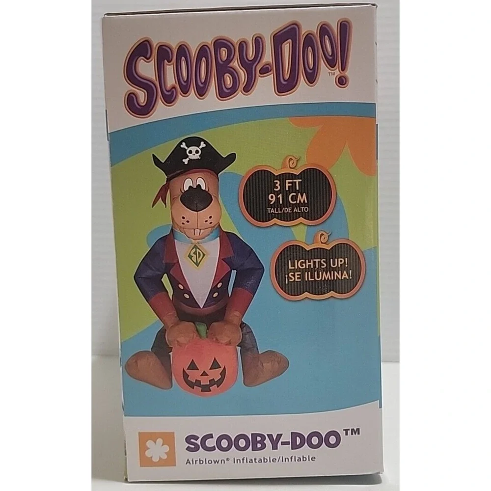 Scooby Doo Halloween Pirate Pumpkin‎ 3 Ft Air-Blown Inflatable Gemmy